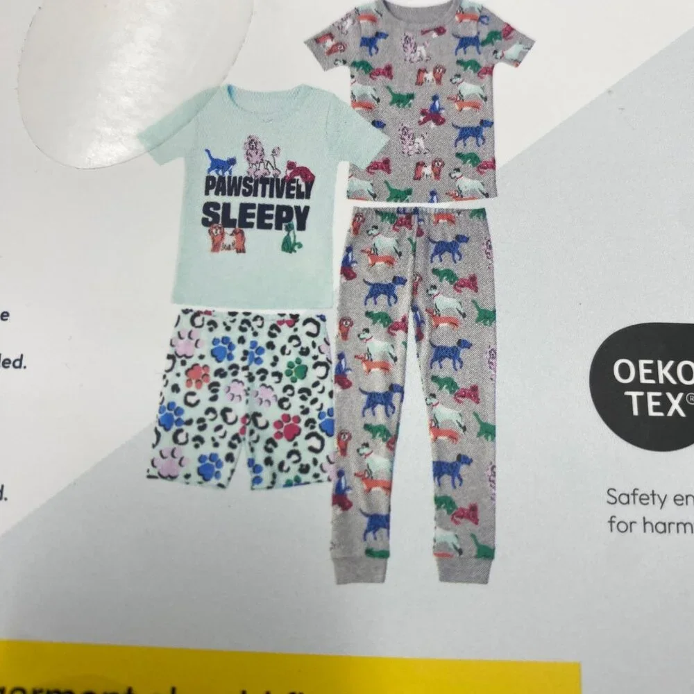 Members Mark 4-Piece Organic Cotton Pajamas‎ Set Kids 3T NWT